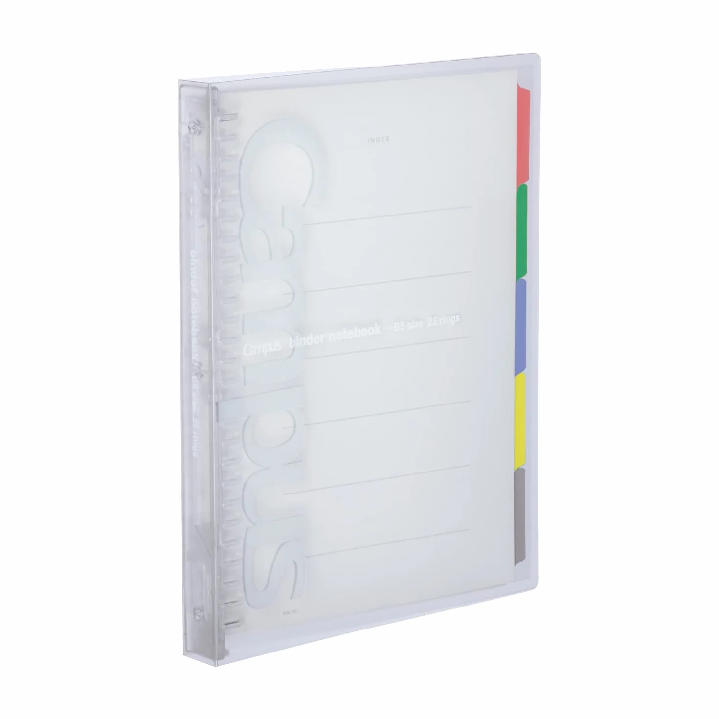Kokuyo Binder Raccoglitore per notebook B5, 26 anelli, apertura interruttore, capacità 100 fogli, prodotto in Giappone, trasparente P333NT
