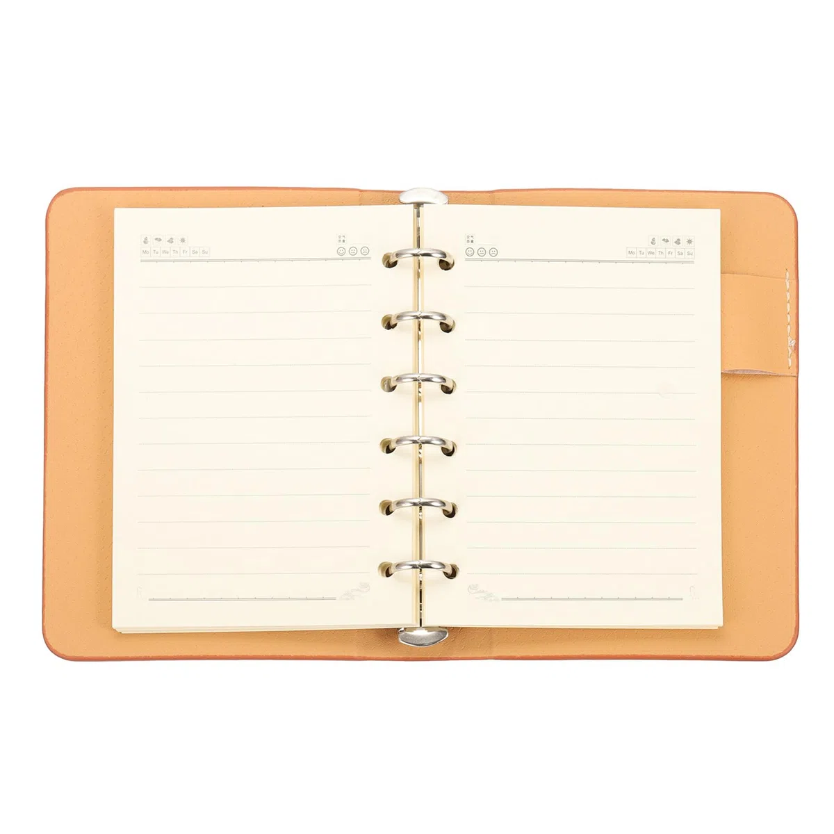 PATIKIL 6 Anelli Copertina Binder, A7 Taccuino In Pelle Mini Ricaricabile Con 50 Fogli A Righe, Planner Personale, Marrone