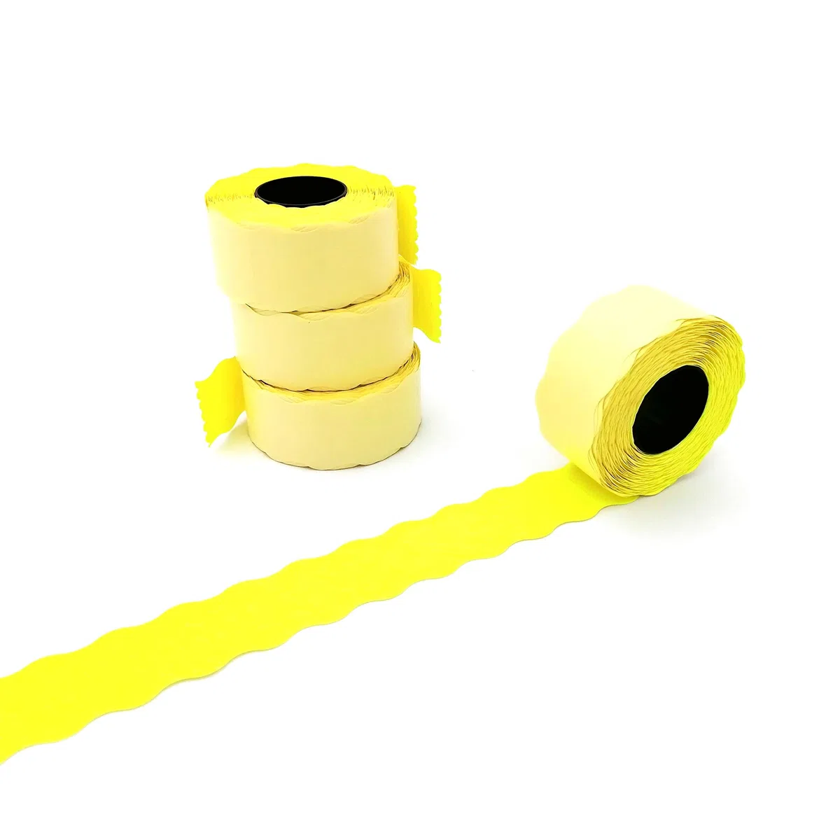 26x16 Blister 10 Rotoli Etichette per Prezzatrice, Giallo Fluo Permanente, 800 Etichette per Rotolo, Totale 8.000 Etichette