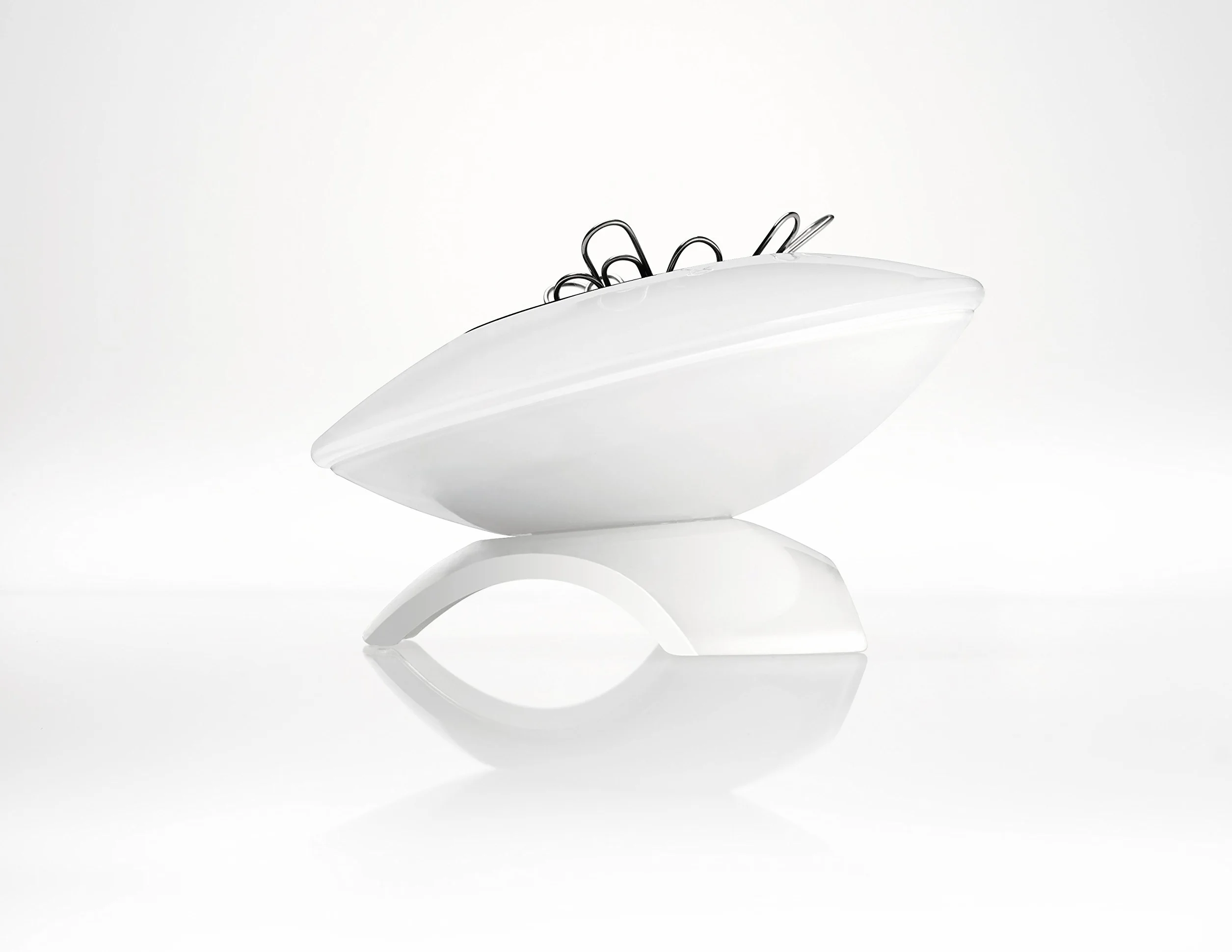 SIGEL SA101 Portafermagli Eyestyle magnetico, bianco/nero, incl. 50 fermagli da ufficio, 1 pz