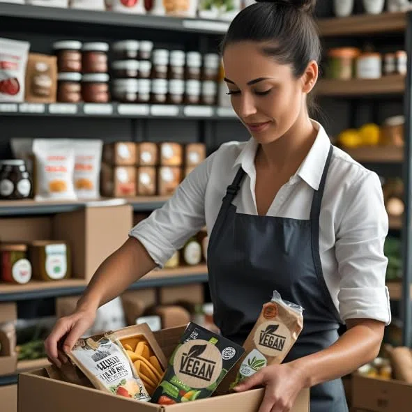 1000 etichette adesive Kraft per alimenti, 500 vegane e 500 senza glutine, rotolo da 22 mm, adesivi per prodotti vegani, senza glutine, pasticceria, imballaggi e negozi alimentari