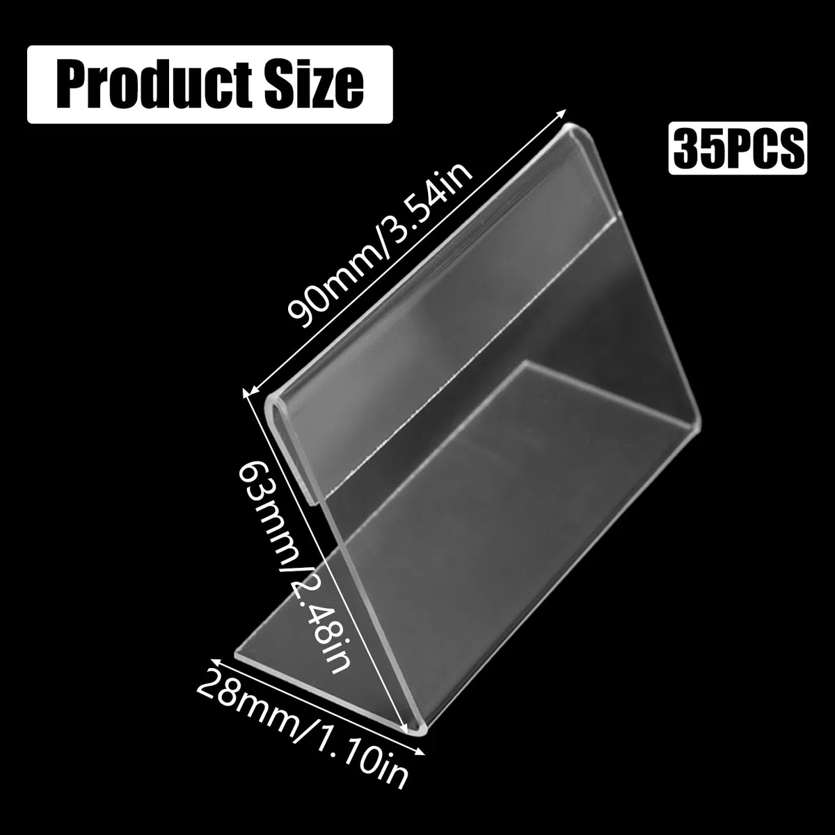 35 Pezzi Mini Porta Etichette in Acrilico Porta Etichetta Prezzo Trasparente Porta Cartelli Acrilico Porta Cartellino Prezzo 9x6 cm Porta Etichette Per Scaffali Negozi Ufficio