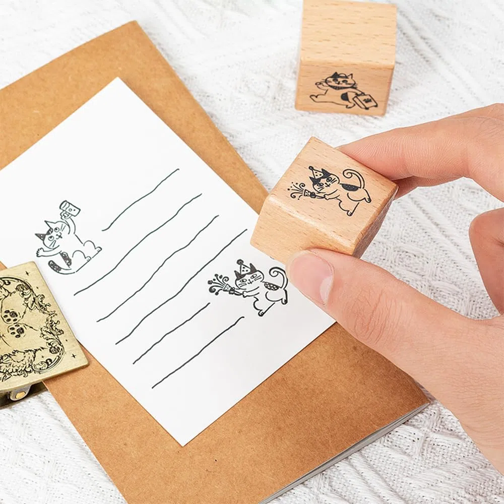 30 Pezzi Supporto per Timbri in Legno Duro 2/4cm con Gomma per Timbri per Fissare Il Timbro, Timbro Vuoti in Legno non Finito per fai da te, Artigianato