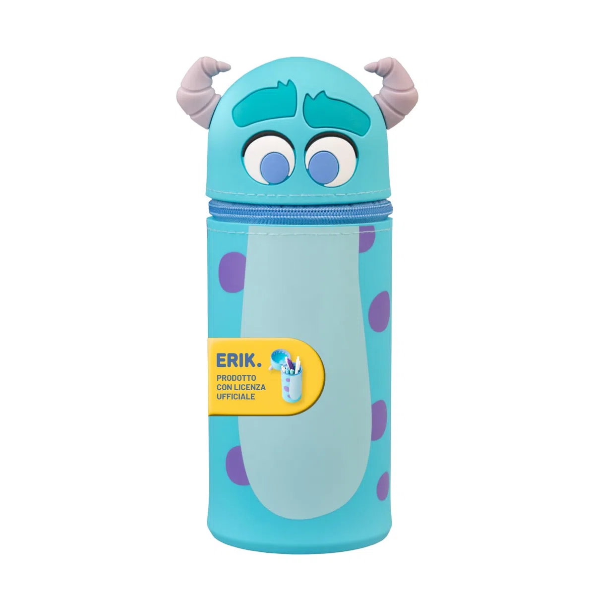 Grupo Erik Astuccio Monsters & Co. 3D - Astuccio Scuola Piccolo in Morbido Silicone, Portapenne da Scrivania 2 in 1 | Back to School: Cancelleria Bambino e Bambina Disney, Sulley (7 x 18 cm)