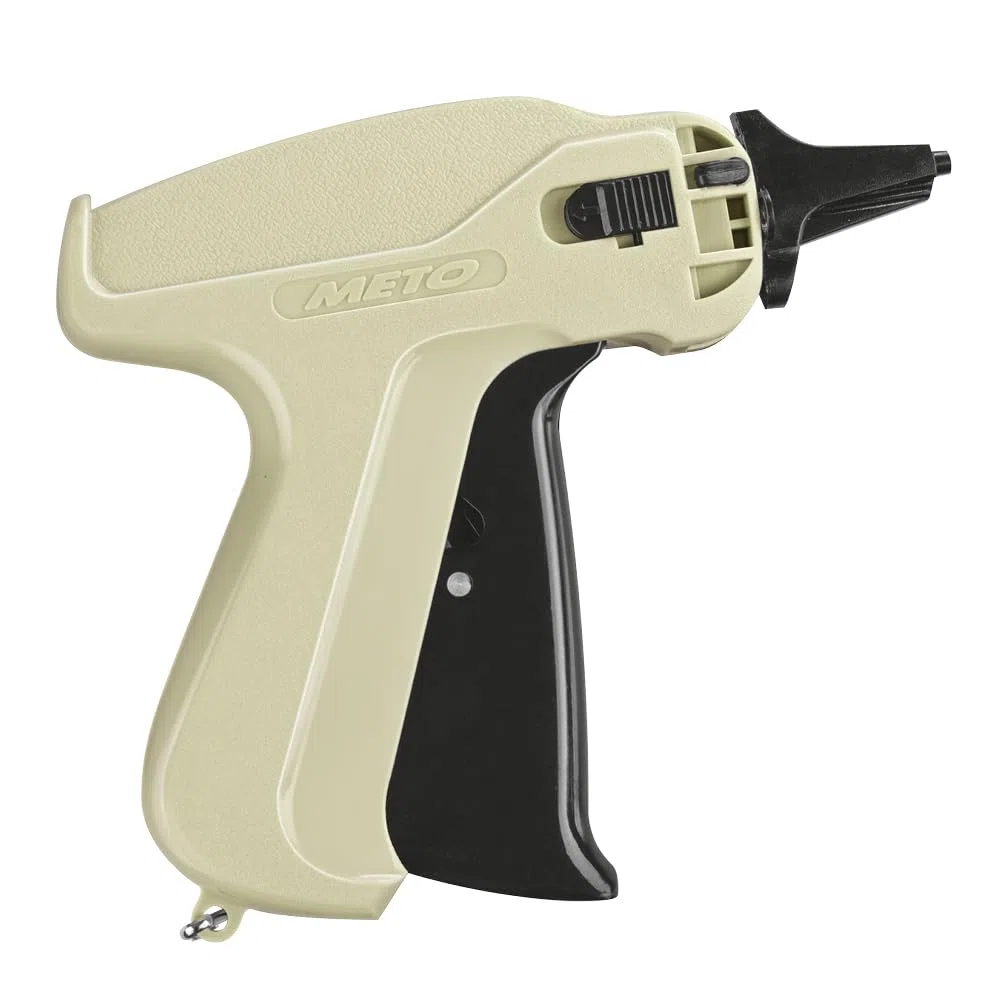 Pistola per etichettatrice METO originale per tessuti, pistola per cucitrice, ideale per vestiti, cartellini dei prezzi e ciondoli in tessuto, pronta all'uso