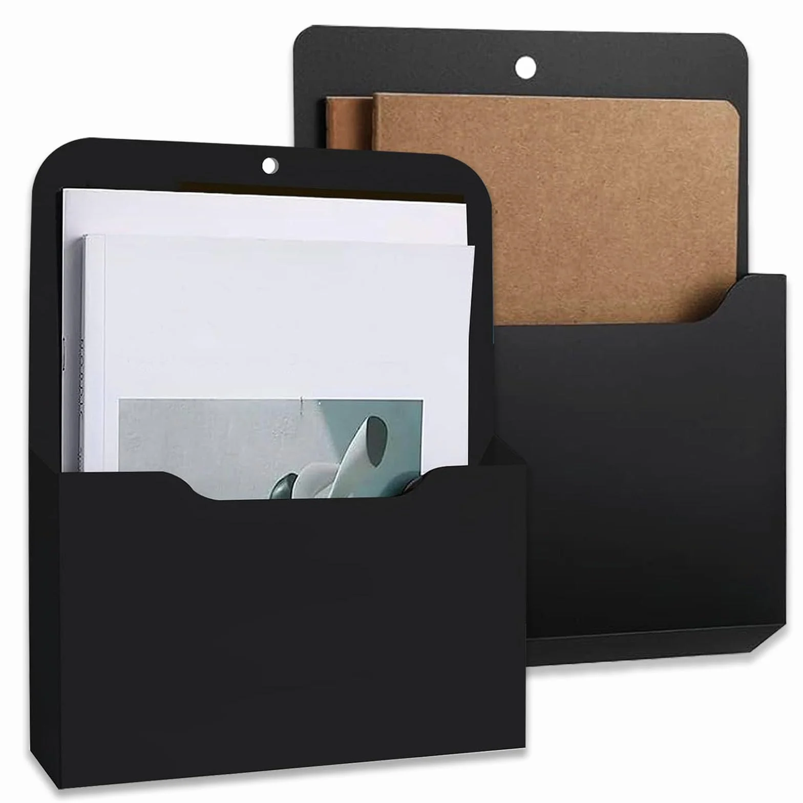 Porta Pennarelli Magnetico,2 Pezzi Supporto Magnetico per Carta A4 Supporto per Lettere, Magnete, Organizzatore, Supporto Magnetico per Giornali a Parete, Lavagna, Frigorifero, Nero