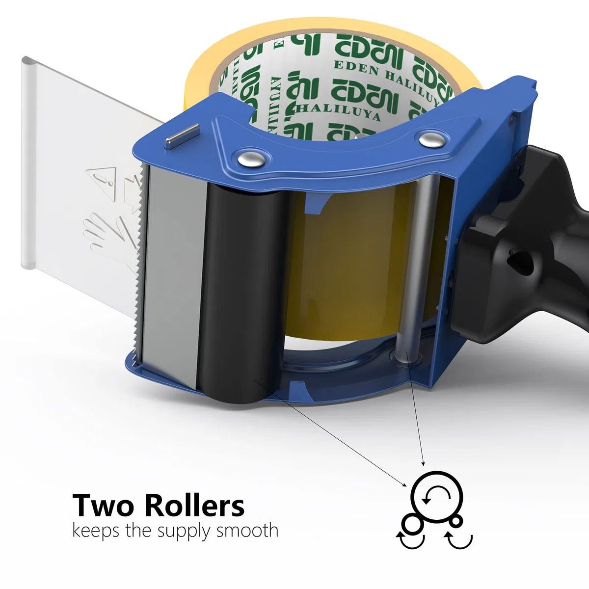 Dispenser Nastro Adesivo con Maniglia, 75 mm（3 pollici） Pistola a Nastro Ottimo per Imballaggio di Pacchi e Scatole in Cartone, Magazzino, Forniture per ufficio, Blu
