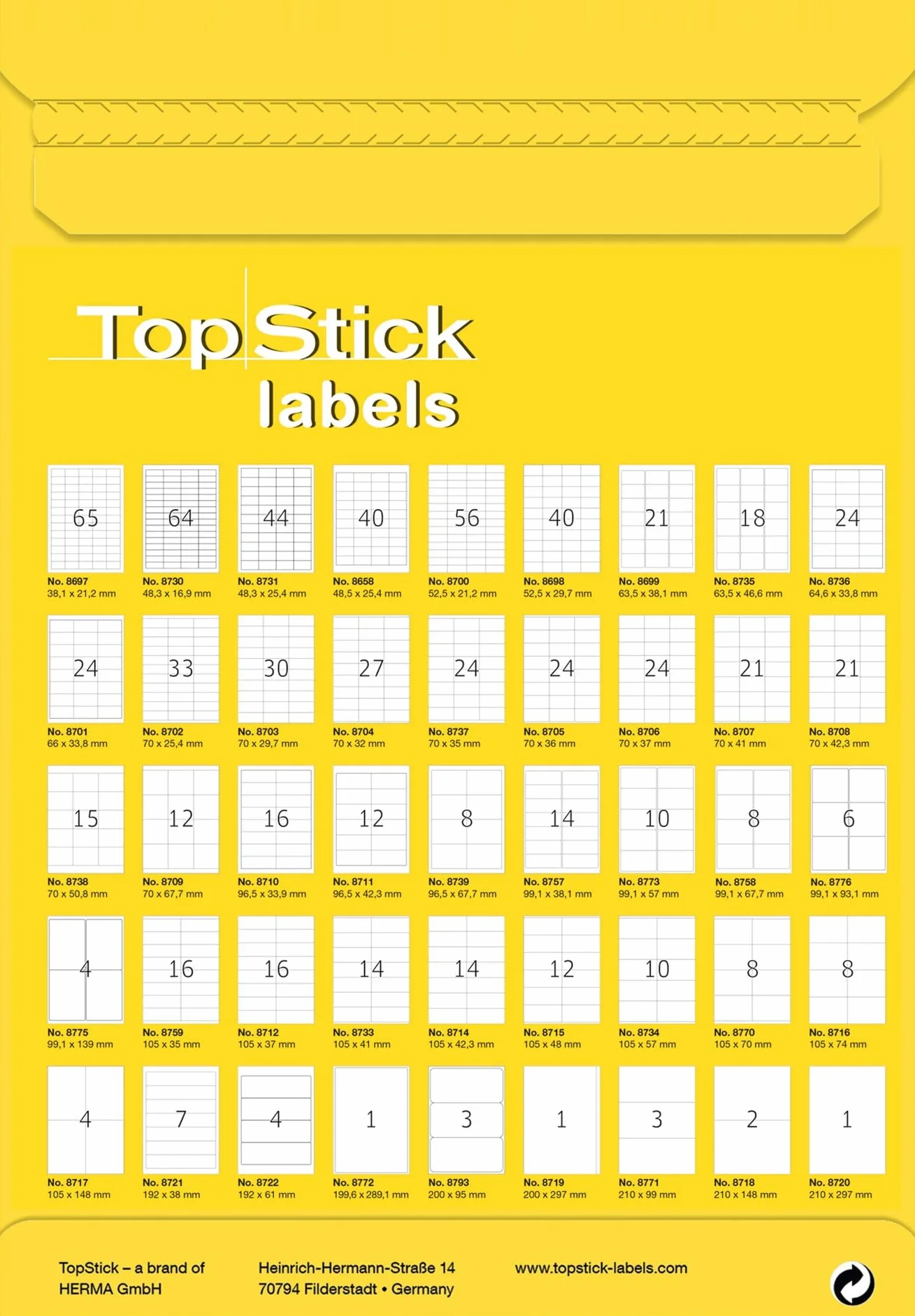 TopStick Etichette multiuso autoadesive, 1 etichetta per foglio A4, 100 fogli, 210 x 297 mm, 100 etichette, etichette universali vuote, per stampanti laser e inkjet, bianco