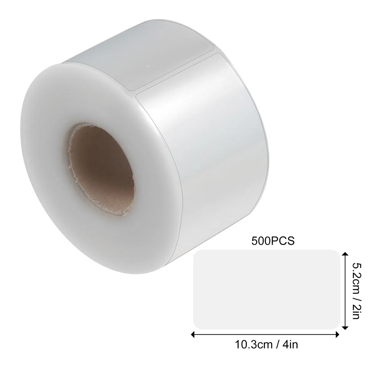 500 Pezzi Etichette Adesive Rotonde, Protezione per Etichette, Etichette Trasparenti Rettangolari, Pellicole Protettive Trasparenti per Libri di Classe, Scuola, Biblioteca (Square 30 * 80mm)