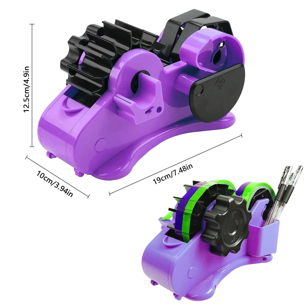 Dispenser Nastro Adesivo, 35 mm Dispenser per Nastro Adesivo Pacchi, Distributore di Nastri,Dispenser Strisce Adesive,Portarotolo Nastro Adesivo,Porta Scotch da Scrivania
