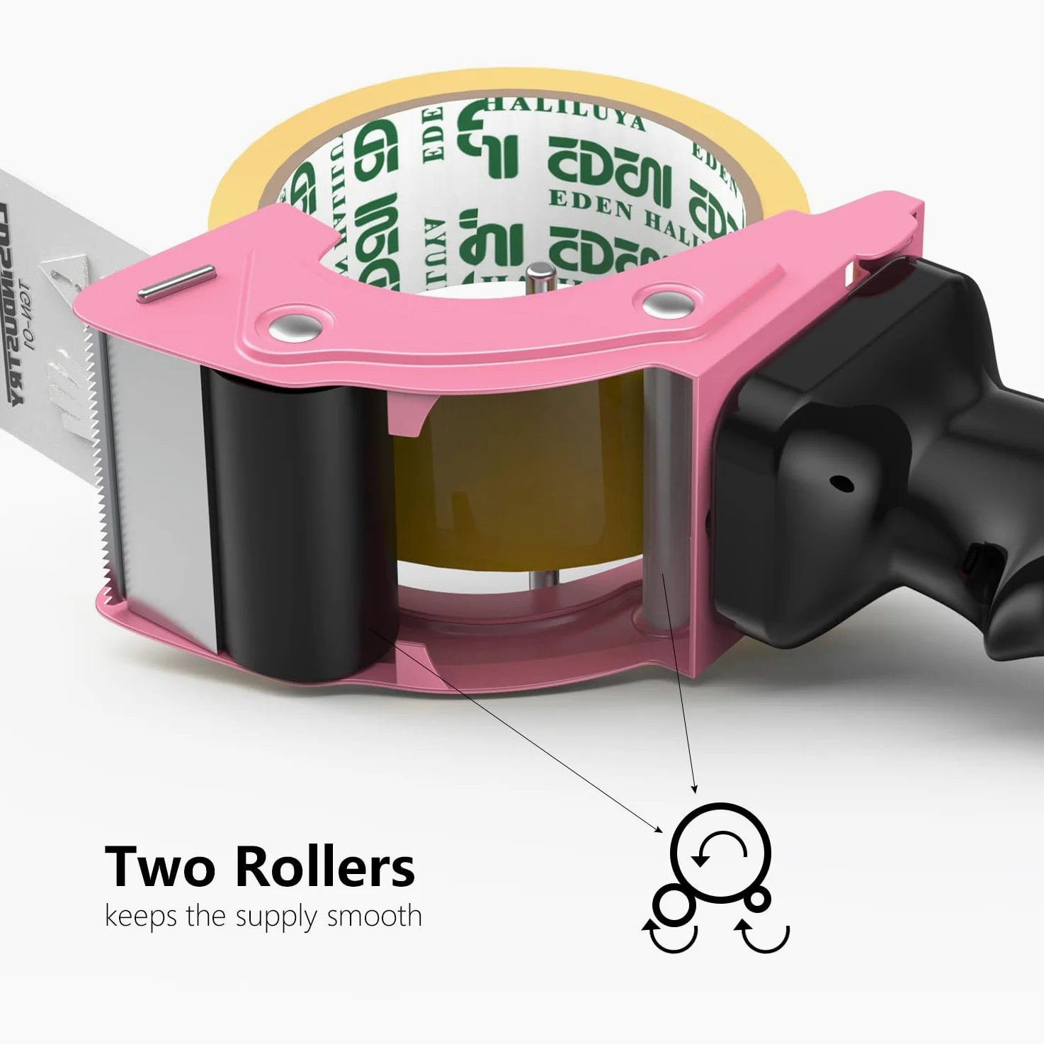 2 pistole dispenser per nastro adesivo a sostituzione rapida con lama extra, 50 mm, leggera, ergonomica, industriale, portatile, resistente, per cartoni, imballaggi e sigillatura di