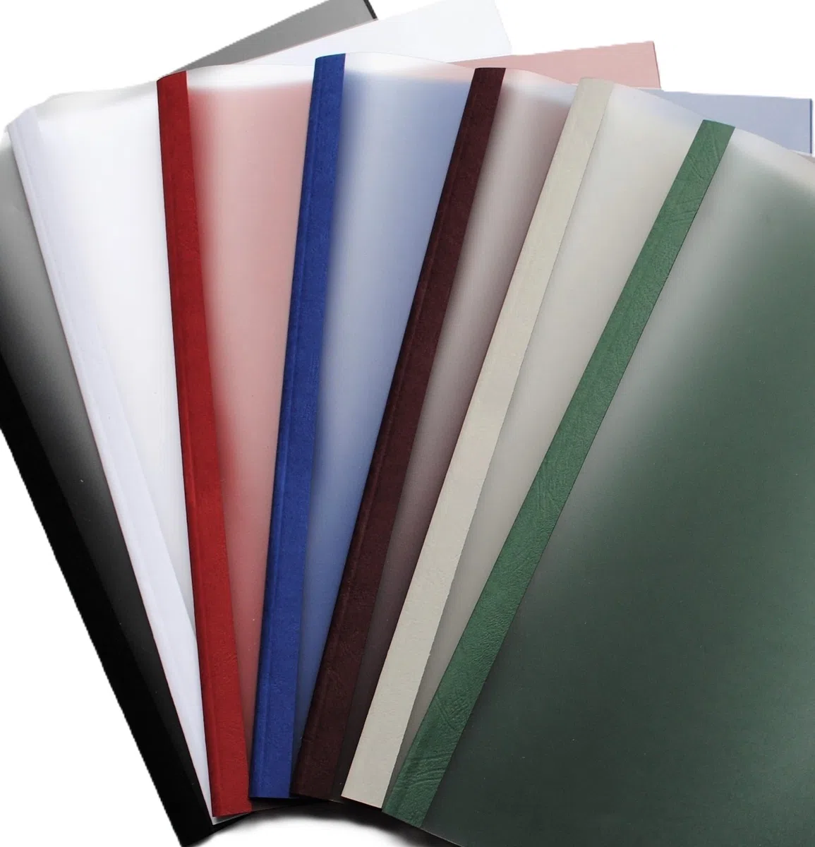 Thermocover - Cartellina per rilegatura termica, formato DIN A4, struttura in pelle, colore vinaccia/trasparente, satinata, 50 pezzi (4,0 mm = 31-40 fogli)