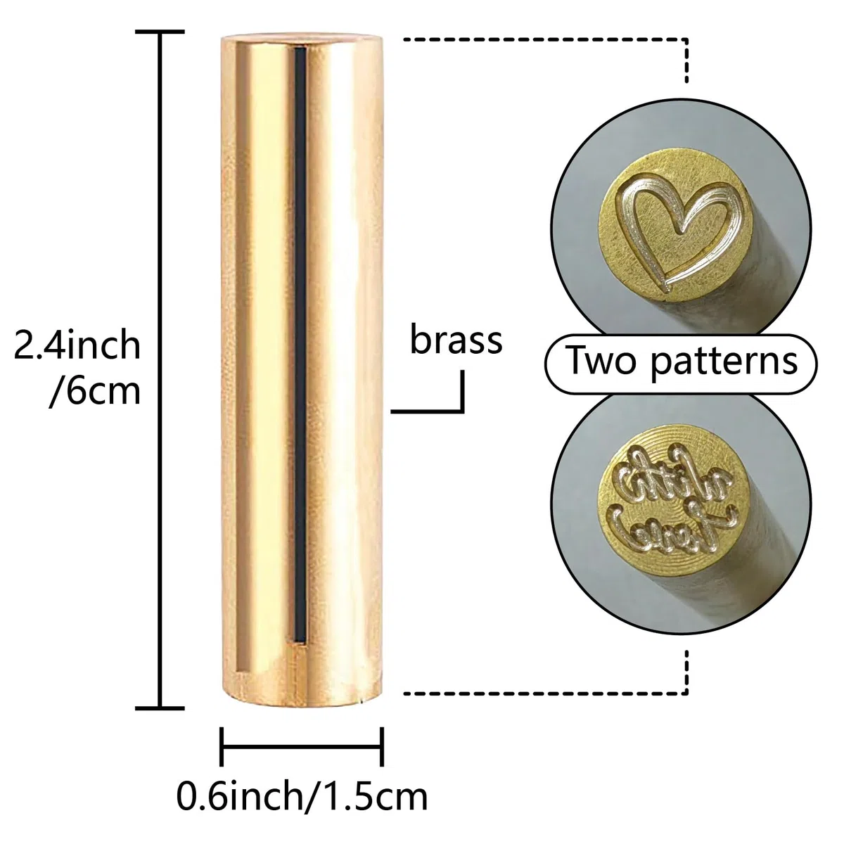 CRASPIRE Timbro con Sigillo in Ceralacca A 2 Lato 15mm Mini con Cuore d'Amore in Ottone Massiccio per Matrimonio San Valentino Vintage per Inviti Buste Biglietti Fai da Te Artigianato Compleanno