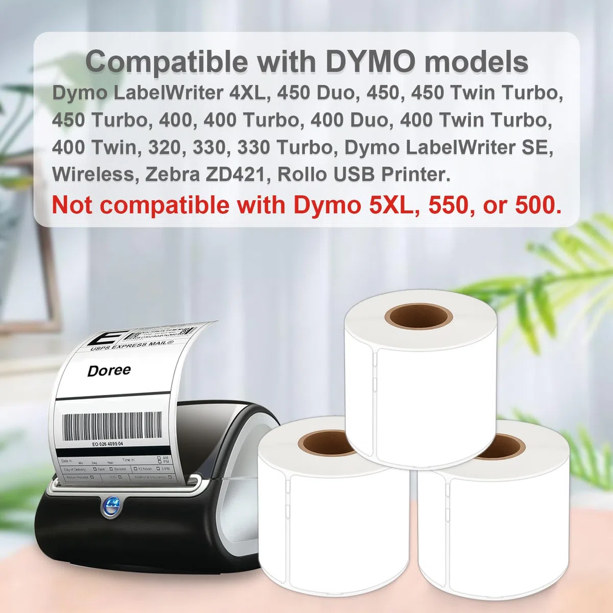 DOREE confezione da 3 etichette indirizzo 99014 S0722430, 54 mm x 101 mm, 220 etichette per rotolo, compatibile con Dymo LabelWriter 4XL 450 400 330 320 310.