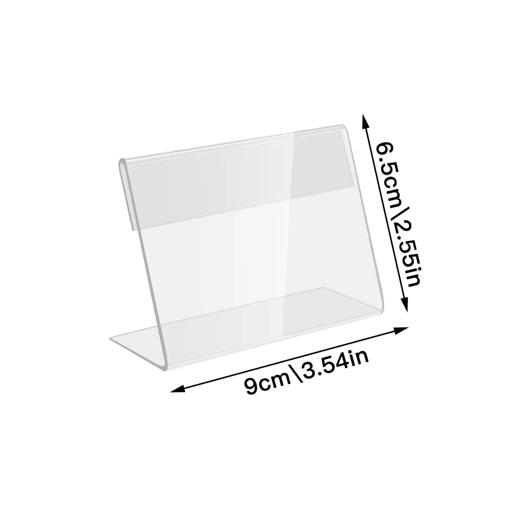 Trasparente Porta Cartelli in Acrilico, 30 Pezzi Mini Porta Etichette 9 * 6 cm, per Scaffali, Panetterie, Negozi di Alimentari