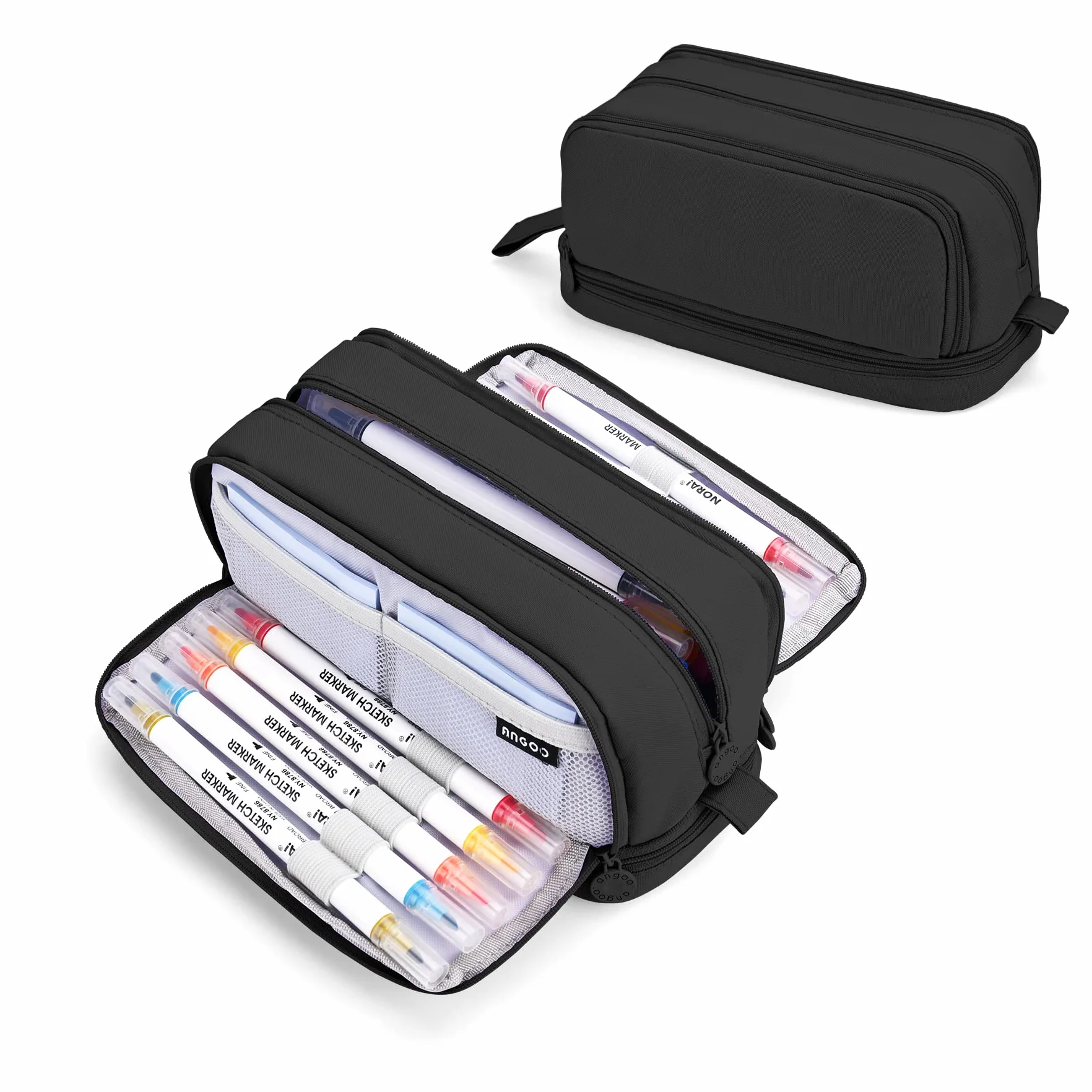 Sciphylia Astuccio Astuccio Grande Capacità Astucci Bambini Ragazzo con 4 Scomparti Astuccio Materiale Scolastico Stazionario Ufficio Trucco Borsa Astucci per Università Studente Donna Uomo