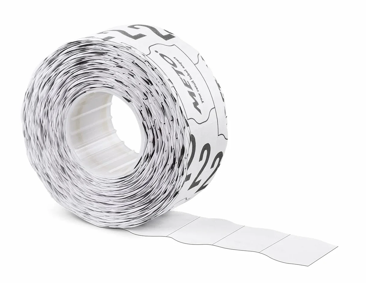 Meto Etichette per prezzatrici (29x28 mm, 3 linee, 3500 pezzi, bianco, rimovibili, per Meto, Contact, Sato, Avery, Tovel, Samark, ecc.)