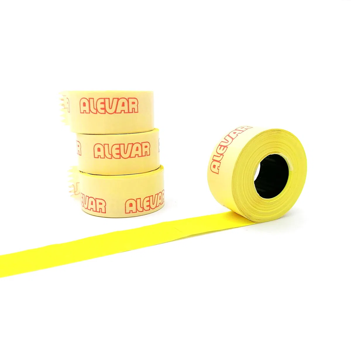 26x16 Rettangolare Blister 10 Rotoli Etichette per Prezzatrice, Giallo Fluo Permanente, 1.000 Etichette per Rotolo, Totale 10.000 Etichette