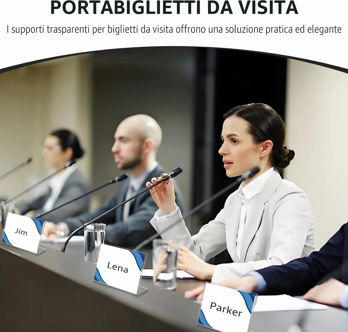 30 Pezzi Porta Cartelli in Acrilico, 8 x 5 cm Porta Etichette in Acrilico Trasparente, Portanome da Tavolo per Scaffali, Panetterie, Negozi di Alimentari