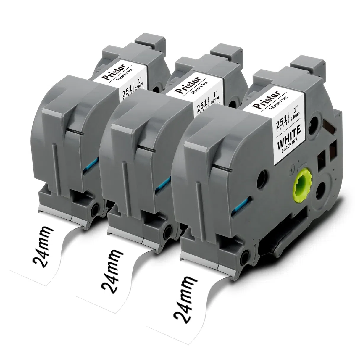 3X Pristar 24mm x 8m Compatibile per Brother TZe-251 TZe251 TZ-251 TZe 24mm Nero su Bianca Laminato Nastri per Brother PT-1830VP P750W D400VP D600VP P700 2430 D450VP