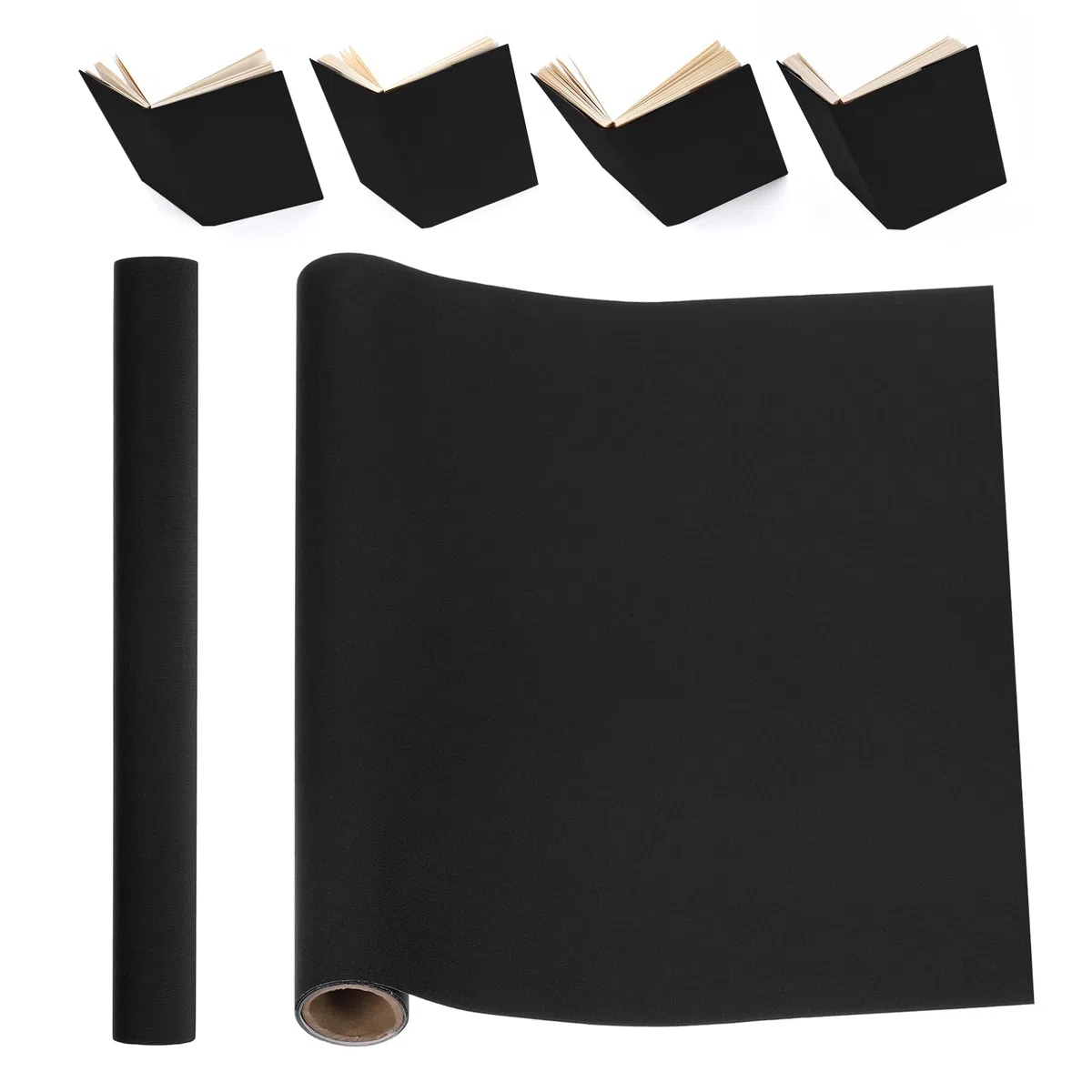 PATIKIL 40"x16" Copertina per Libri in Tessuto, Copertina in Lino per Riparazioni di Rilegatura di Libri, Tessuto per Rilegatura di Libri per Arti della Rilegatura, Cucito Fai da Te, Nero