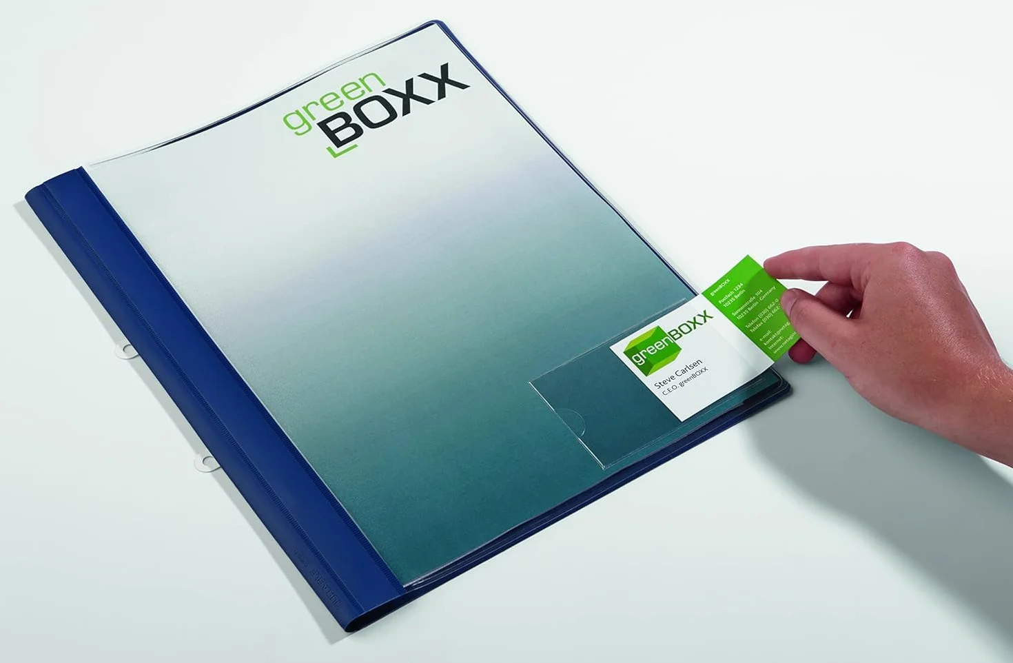 Durable 837919 Pocketfix, tasca adesiva con inserto in cartoncino per cataloghi, portalistini, 57x90 mm, trasparente, confezione da 100 pezzi