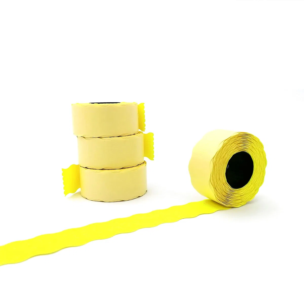 26x16 Blister 10 Rotoli Etichette per Prezzatrice, Giallo Fluo Permanente, 800 Etichette per Rotolo, Totale 8.000 Etichette