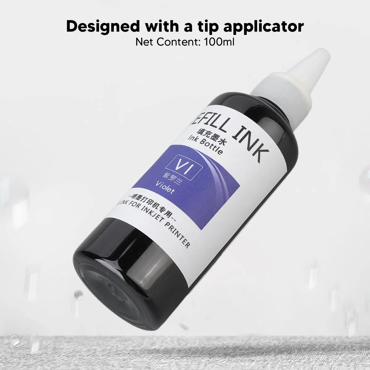 Asciugatura rapida, alta adesione 100ml timbro ricarica inchiostro veloce e ampiamente diffuso per uova, auto-colorante francobolli per affari, scuola e casa