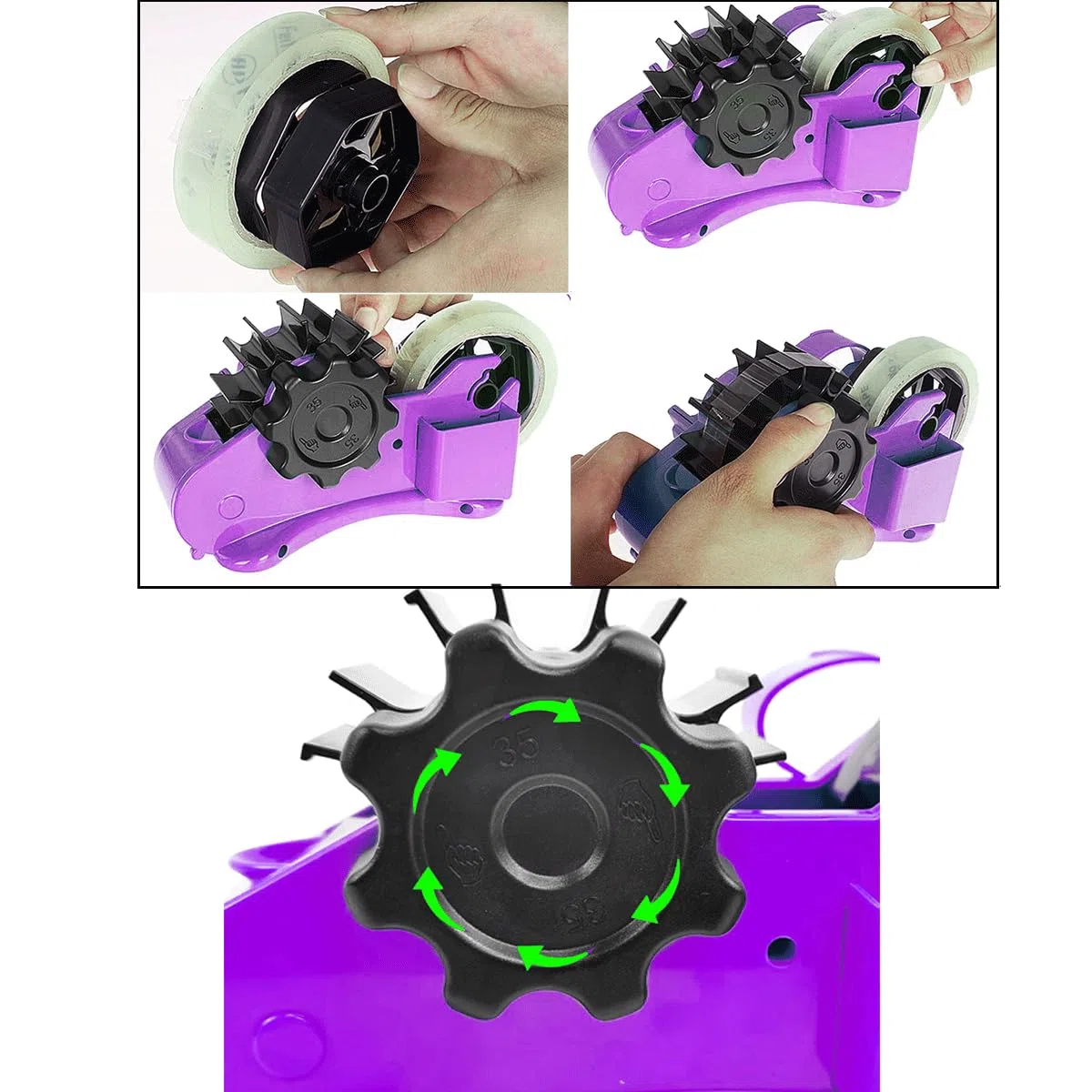 Dispenser Nastro Adesivo, 35 mm Dispenser per Nastro Adesivo Pacchi, Distributore di Nastri,Dispenser Strisce Adesive,Portarotolo Nastro Adesivo,Porta Scotch da Scrivania