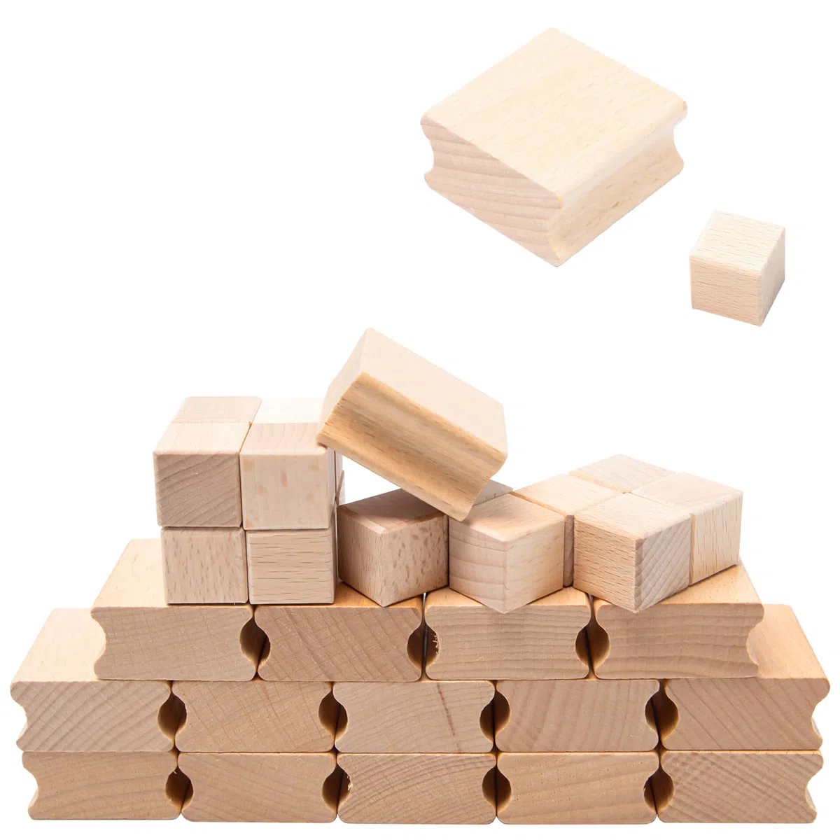 30 Pezzi Supporto per Timbri in Legno Duro 2/4cm con Gomma per Timbri per Fissare Il Timbro, Timbro Vuoti in Legno non Finito per fai da te, Artigianato