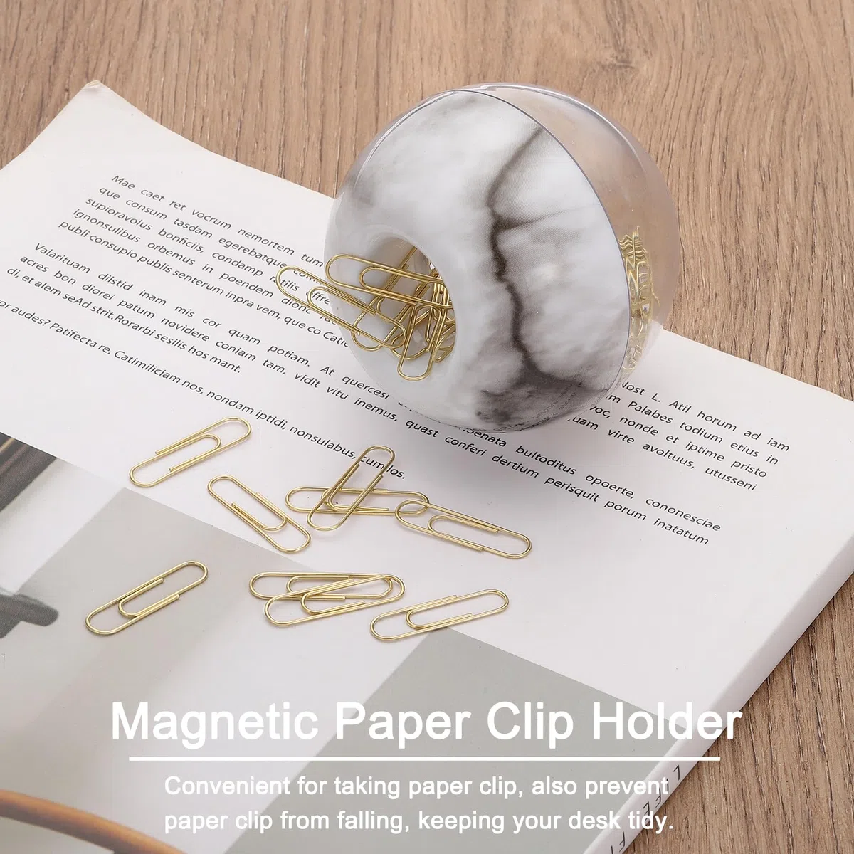 PATIKIL Porta Graffette magnetica Dispenser, Grande Capacità Porta Graffette Rotondo con 100 Graffette per Articoli da Scrivania, Ufficio, Argento