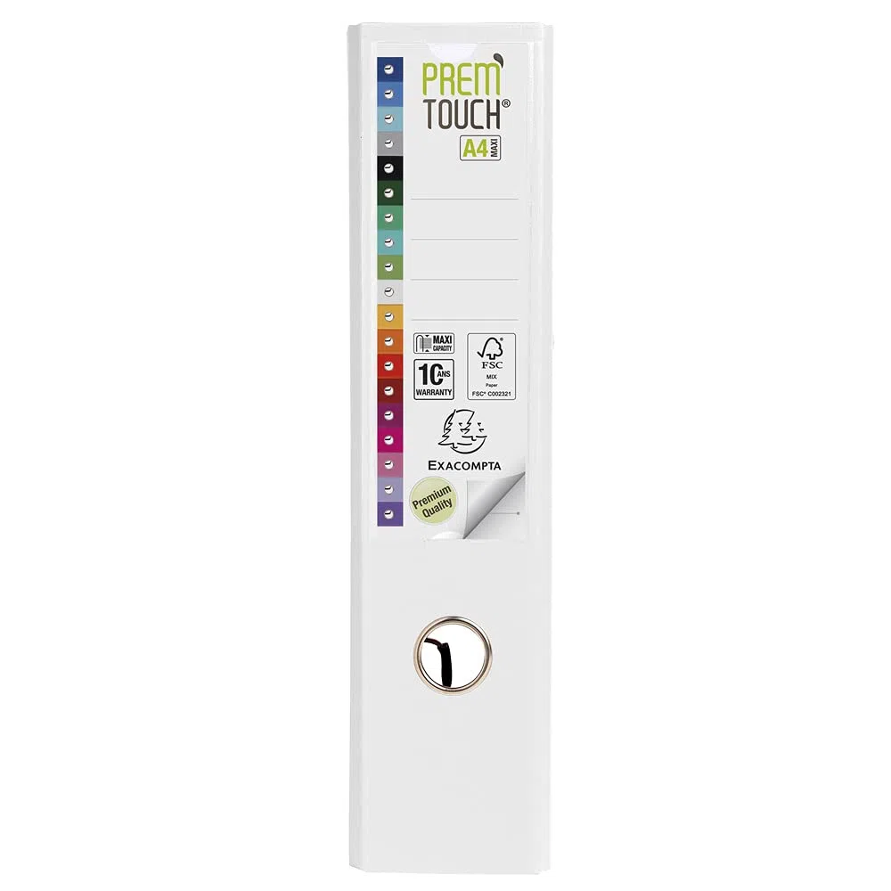 Exacompta 53348E Raccoglitori a Leva, 30x32 cm, Bianco