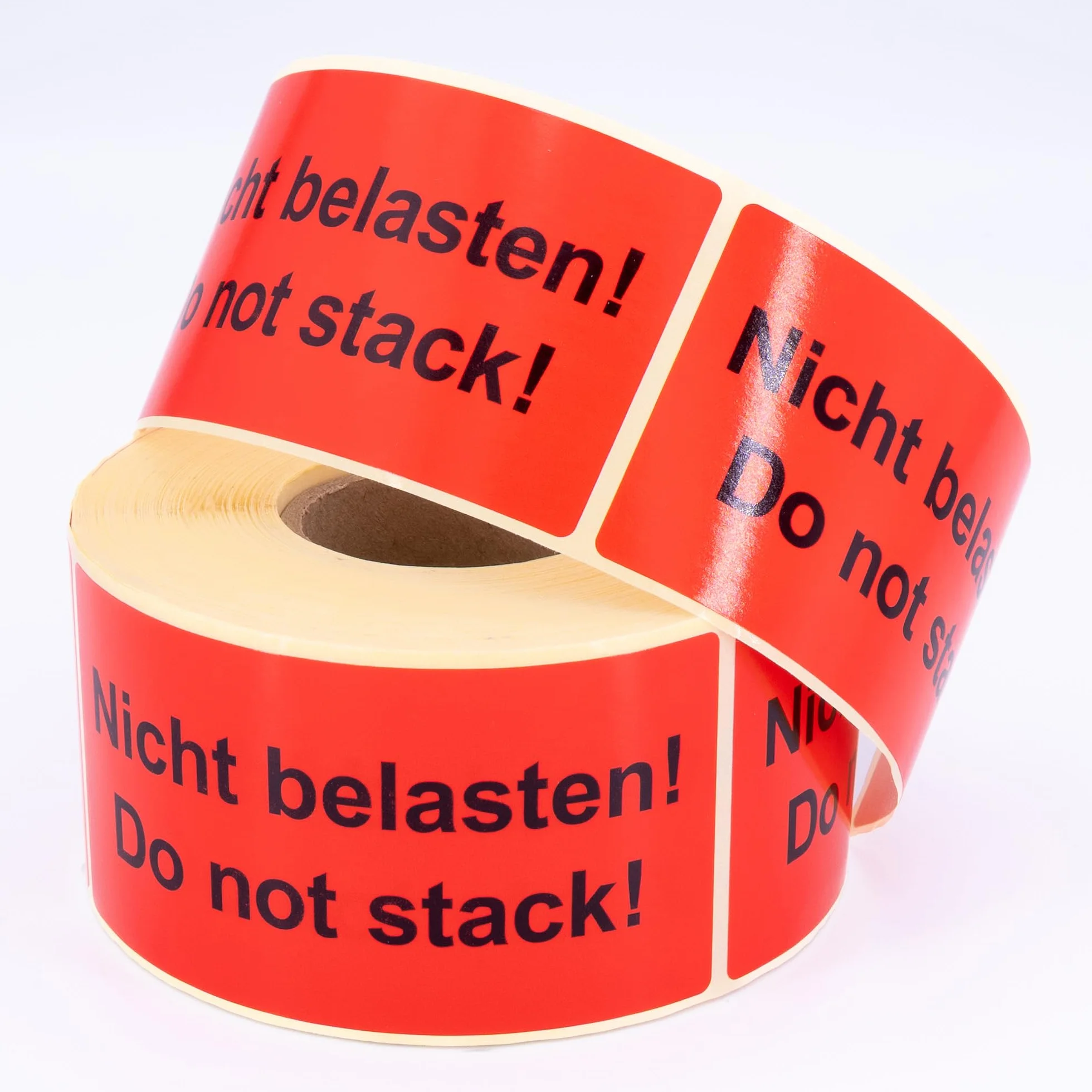 Etichette di avvertimento su rotolo, 100 x 50 mm, 500 pezzi, non appesantire. Do not stack! – Adesivi per spedizione, carta autoadesiva, colore rosso chiaro, forte aderenza, istruzioni per