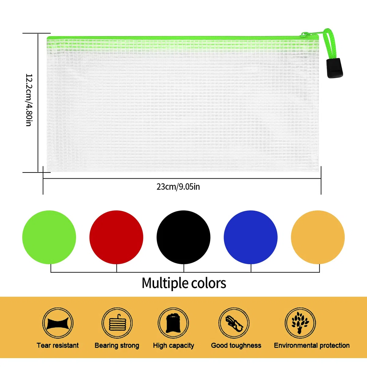 15 Pezzi A6 Borse di File, Cartelle Documenti Ufficio, Cartelline Plastica, Sacchetto di Zip Impermeabile Mesh Documento, Cerniera Busta Porta Documenti per Uffici Cosmetici Viaggio