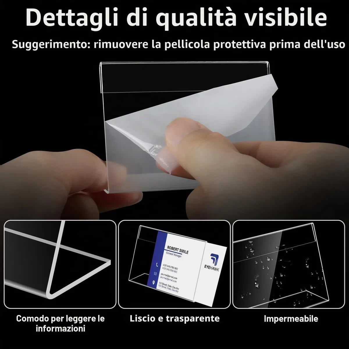 30 Pezzi Porta Cartelli in Acrilico, 8 x 5 cm Porta Etichette in Acrilico Trasparente, Portanome da Tavolo per Scaffali, Panetterie, Negozi di Alimentari