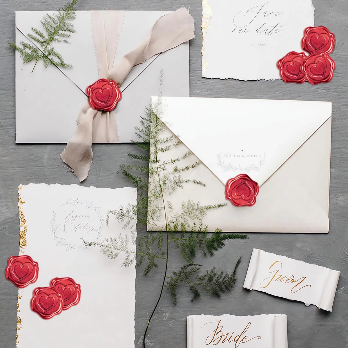 50 Pezzi Adesivi Ceralacca Rosso, Sigillo Ceralacca Adesivo, Cera Lacca Adesiva Rosso, Adesivi Vintage Per Lettera Busta Inviti Di Matrimonio Compleanno Natale (Cuore)