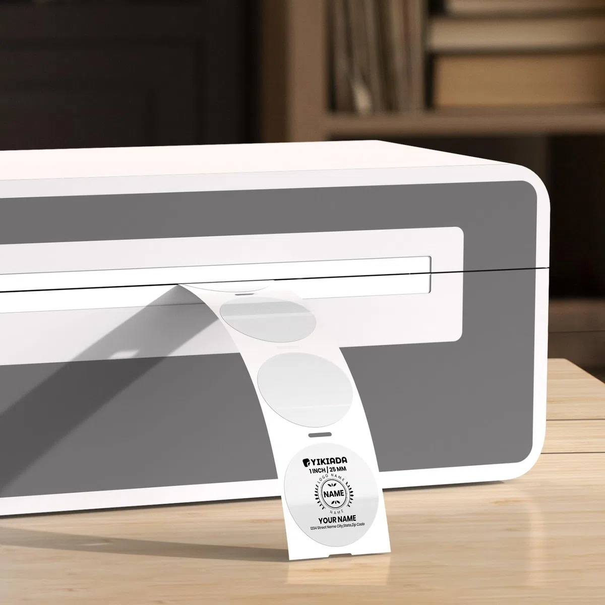 Etichette Termiche Rotonde Autoadesive 25 mm Vinile Trasparente Adesivi Colori Tondi Rimovibili Stampabili Impermeabili per Logo Codice a Barre QR inventario 500 pezzi per Rotolo