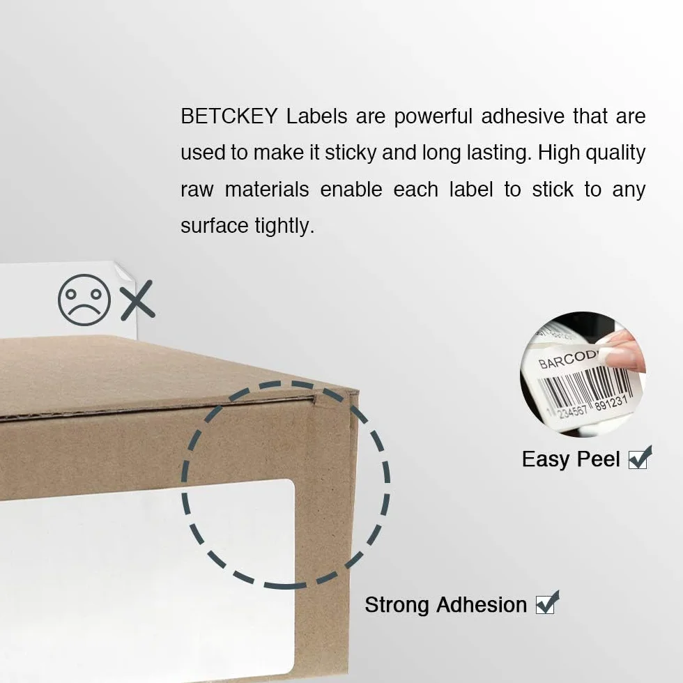 BETCKEY - 10 Rotoli 11352 Etichette Compatibile con DYMO S0722520, 25mm x 54mm, 5000 Etichette di Ritorno Grandi Utilizzo per LabelWriter 450 4XL NON per 550 o 5XL