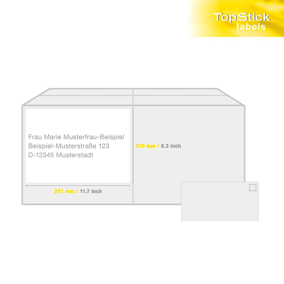TopStick Etichette multiuso autoadesive, 1 etichetta per foglio A4, 100 fogli, 210 x 297 mm, 100 etichette, etichette universali vuote, per stampanti laser e inkjet, bianco