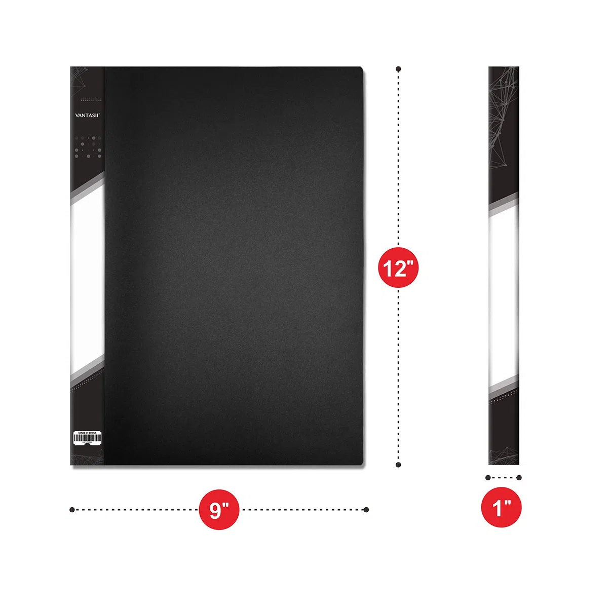 Porta listino, 40 tasche trasparenti, per opere d'arte, fogli report, lettere (Dimensioni interne: 21.6 x 29 cm).