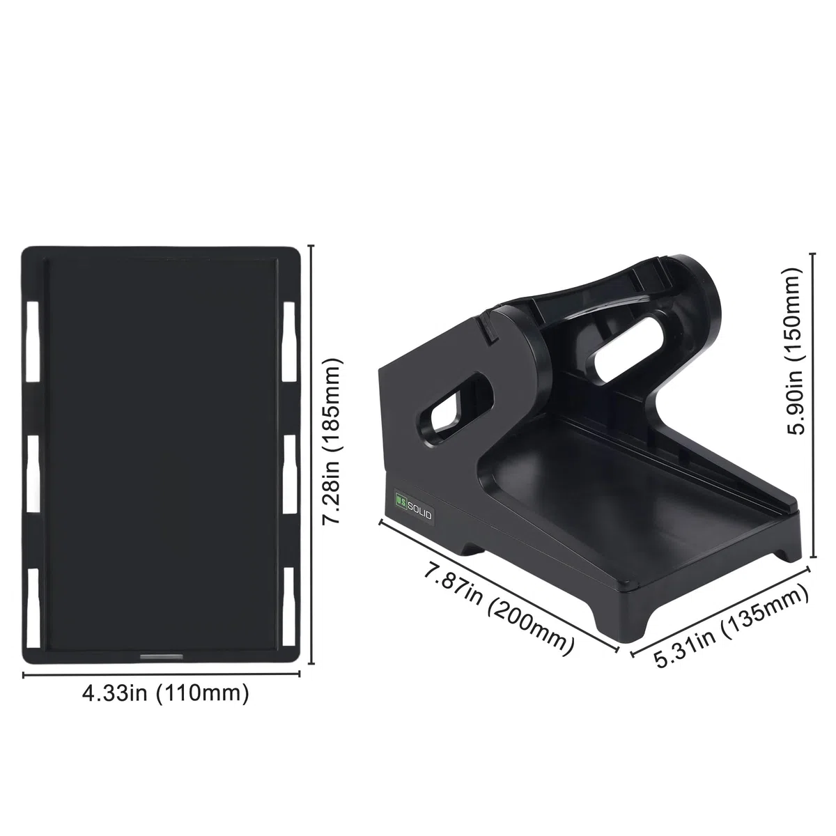 U.S. Solid Porta etichette per rotoli e etichette di spedizione piegate a ventola, porta rotolo di etichette 2 in 1, funziona con stampante per etichette desktop