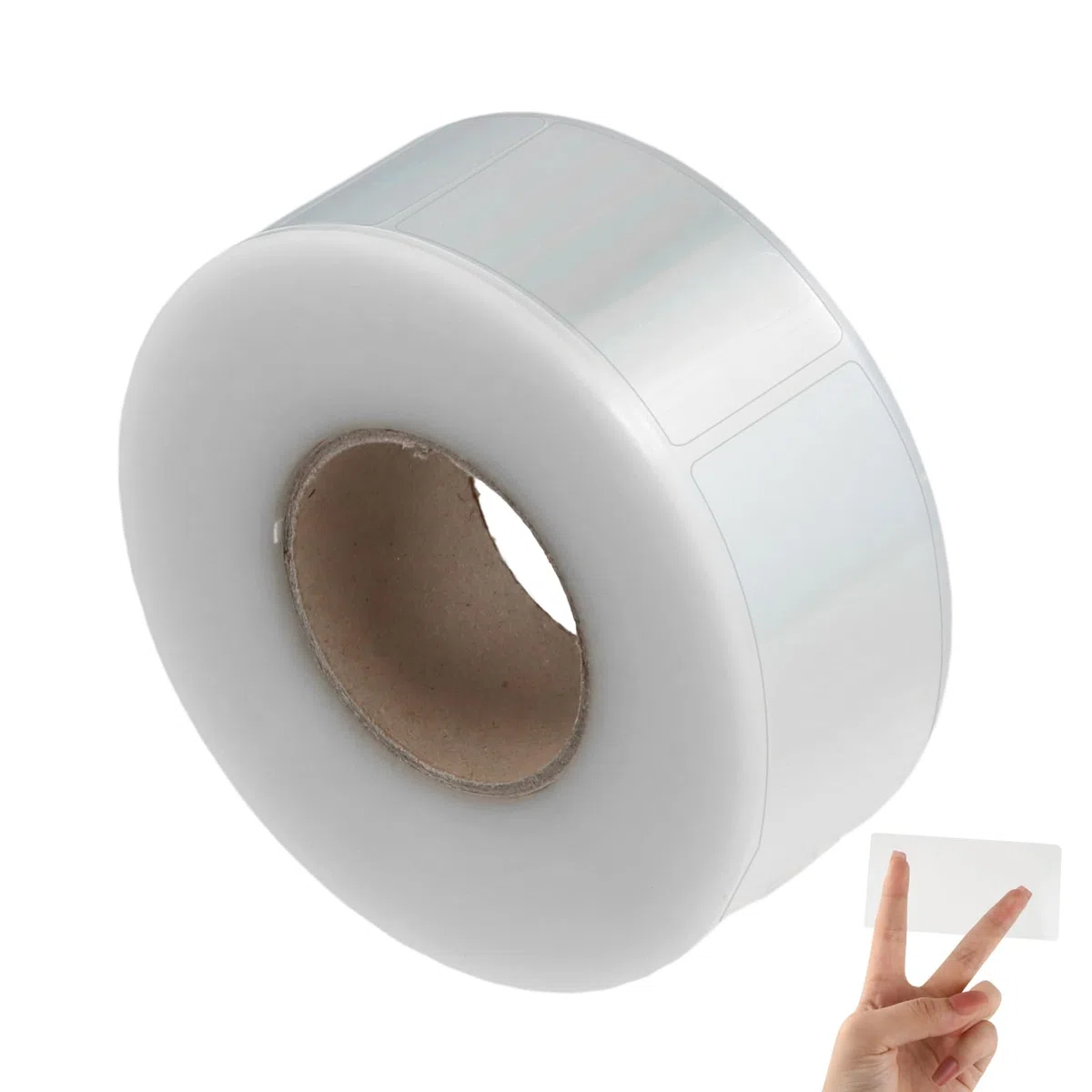 500 Pezzi Etichette Adesive Rotonde, Protezione per Etichette, Etichette Trasparenti Rettangolari, Pellicole Protettive Trasparenti per Libri di Classe, Scuola, Biblioteca (Square 30 * 80mm)