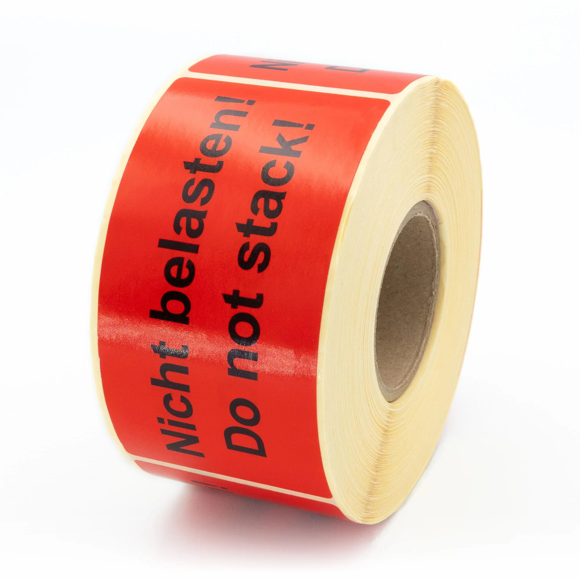 Etichette di avvertimento su rotolo, 100 x 50 mm, 500 pezzi, non appesantire. Do not stack! – Adesivi per spedizione, carta autoadesiva, colore rosso chiaro, forte aderenza, istruzioni per