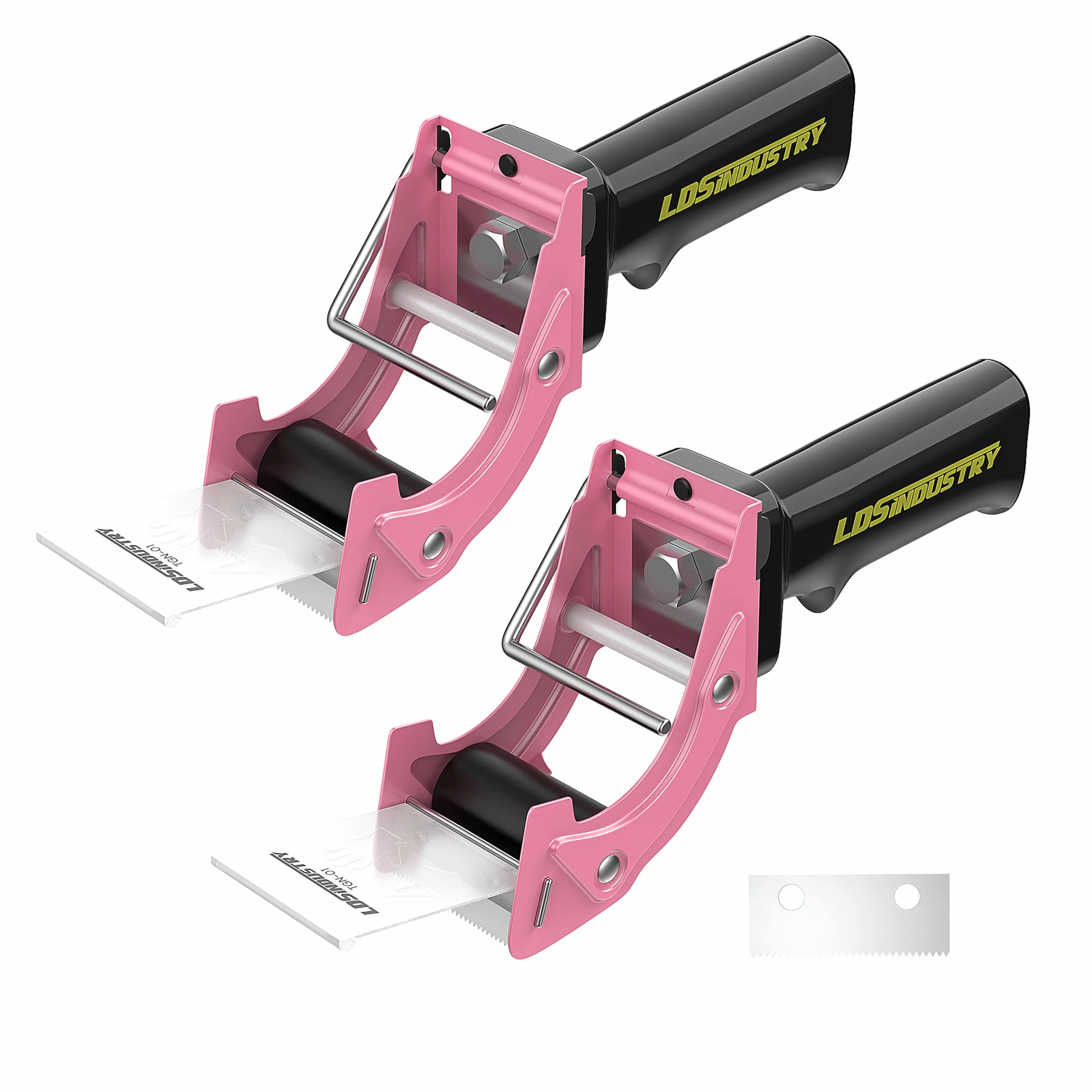 2 pistole dispenser per nastro adesivo a sostituzione rapida con lama extra, 50 mm, leggera, ergonomica, industriale, portatile, resistente, per cartoni, imballaggi e sigillatura di