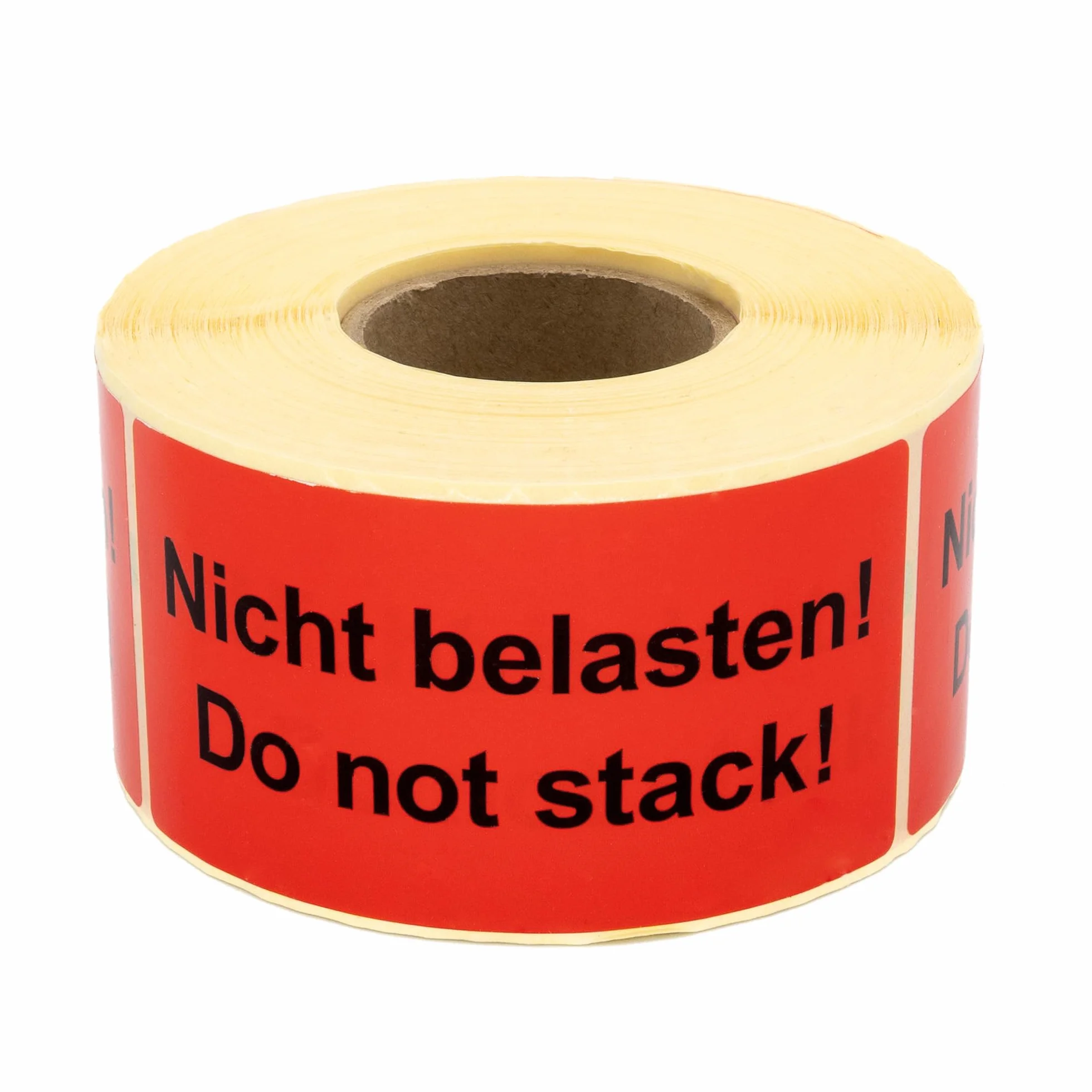 Etichette di avvertimento su rotolo, 100 x 50 mm, 500 pezzi, non appesantire. Do not stack! – Adesivi per spedizione, carta autoadesiva, colore rosso chiaro, forte aderenza, istruzioni per