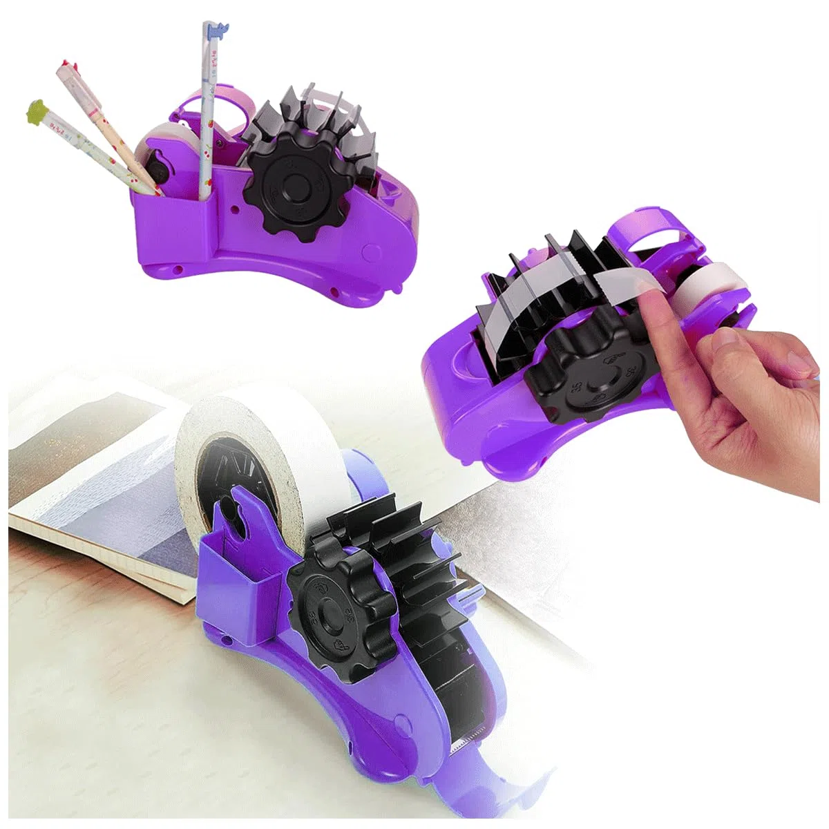 Dispenser Nastro Adesivo, 35 mm Dispenser per Nastro Adesivo Pacchi, Distributore di Nastri,Dispenser Strisce Adesive,Portarotolo Nastro Adesivo,Porta Scotch da Scrivania