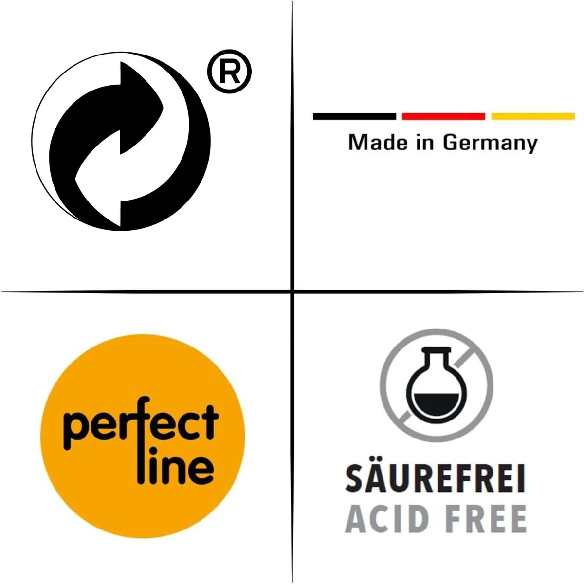 perfect line Divisori raccoglitori ad anelli DIN-A4, Plastica, PP, 12 pezzi, set da 5, separatori raccoglitore ad anelli A4, MADE IN GERMANY