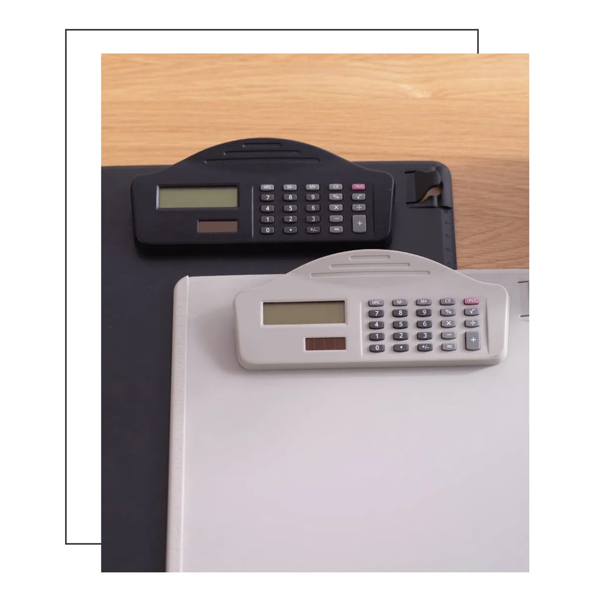 Portablocco multifunzione con raccoglitore e calcolatrice, con slot per penna e scala, per documenti di carta A4, adatto per studenti, ufficio, business