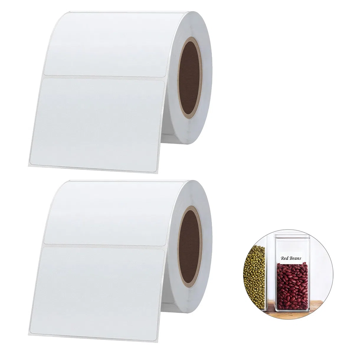 2 etichette termiche adesive impermeabili T50M Pro, 240 pezzi per rotolo, nero su bianco, compatibili con etichettatrici SUPVAN, per prodotti alimentari e neonati