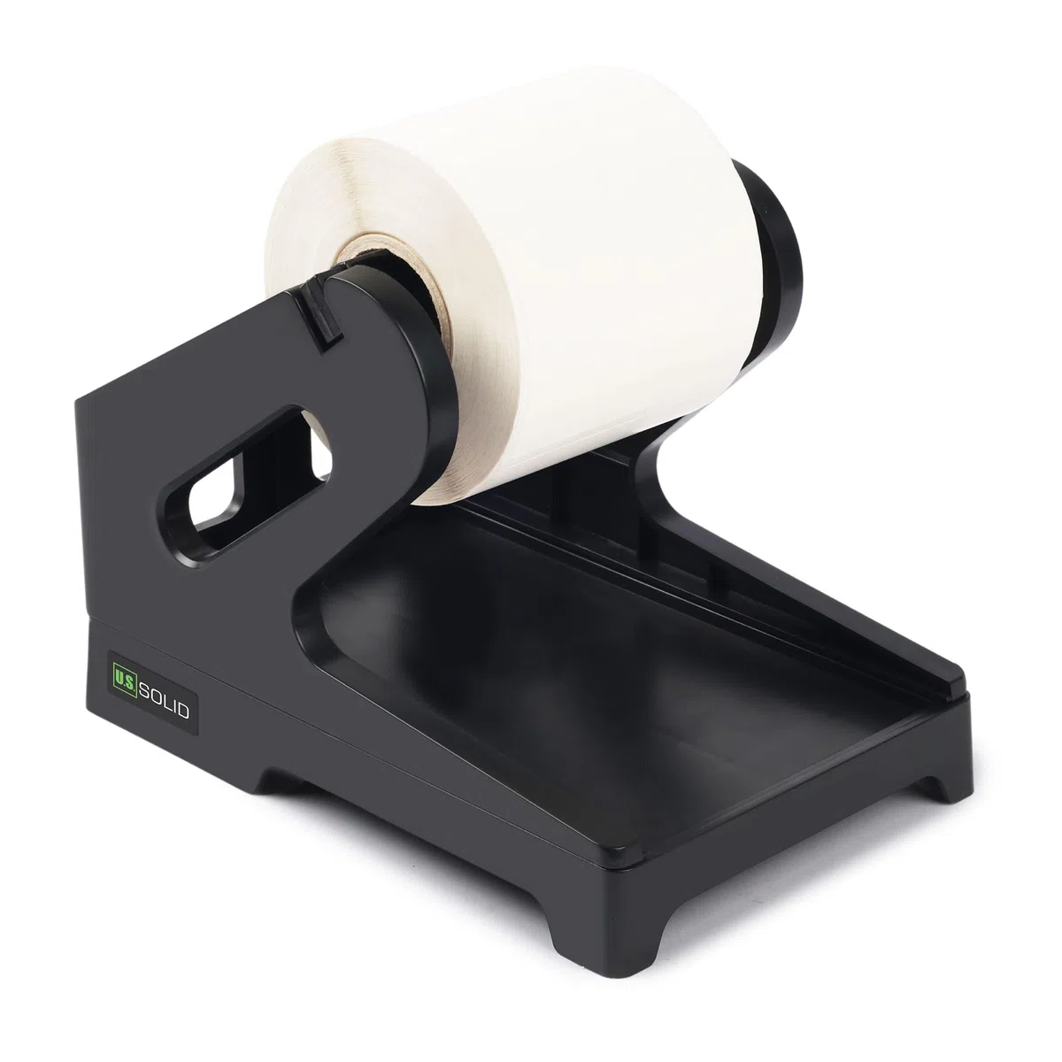 U.S. Solid Porta etichette per rotoli e etichette di spedizione piegate a ventola, porta rotolo di etichette 2 in 1, funziona con stampante per etichette desktop